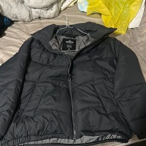 Hollister Puffer Jacket- Steel Grey, medium